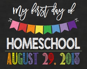 School First Day of HomeSchool Chalkboard 8x10: School First Day of HomeSchool Chalkboard 8x10