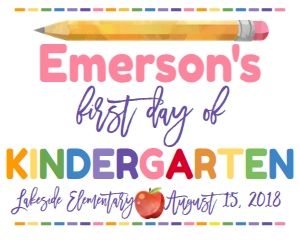 School First Day of Kindergarten Multicolor 8x10 design preview