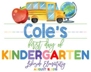 School First Day of Kindergarten 2 Multicolor 8x10: School First Day of Kindergarten 2 Multicolor 8x10