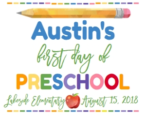 School First Day of Pre-School Boy 8x10: School First Day of Pre-School Boy 8x10