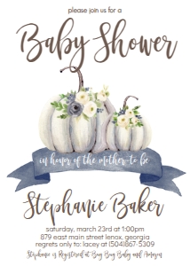 BS Blue Floral White Pumpkin: BS Blue Floral White Pumpkin