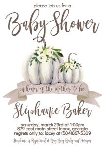 Baby Shower Greenery Floral Pumpkin: Baby Shower Greenery Floral Pumpkin