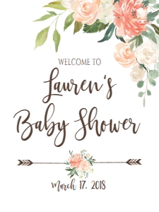 BSS Peachy Floral Welcome 18x24 design preview