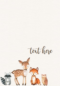 Food Tent Woodland Animals Single: Baby Shower Woodland Animal Banner Invitation 520896268