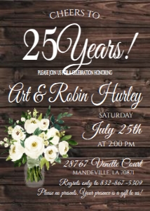 Anniversary Rustic Floral 25th: Anniversary Rustic Floral 25th