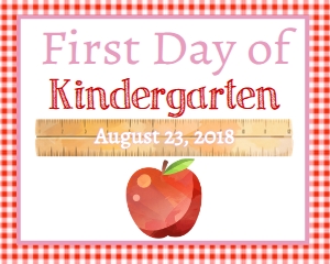 School Pink Check Kindergarten 8x10 Sign: School Pink Check Kindergarten 8x10 Sign