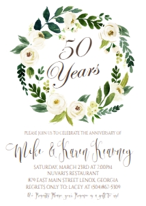 Anniversary White Floral Wreath 50: Anniversary White Floral Wreath 50