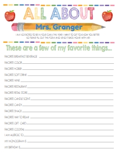 School Teacher Favorites Wishlist Pencil design preview