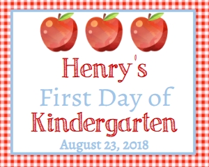 School Red Gingham Apples Boy First Day of Kindergarten 8x10: School Red Gingham Apples Boy First Day of Kindergarten 8x10