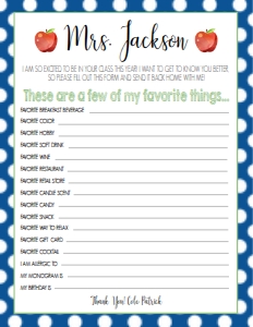 School Teacher Favorites Wishlist Blue Dot design preview