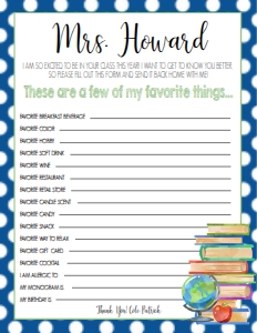 School Teacher Favorites Wish List Blue Dot design preview