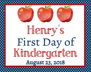 School Navy Polka Dots Boy First Day of Kindergarten 8x10: School Navy Polka Dots Boy First Day of Kindergarten 8x10