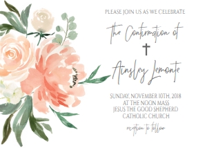 Confirmation Peach Floral 7x5: Confirmation Peach Floral 7x5