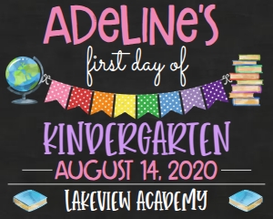 School Pink Multi Color Chalkboard 10x8 design preview
