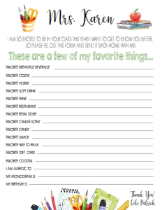 School Teacher Favorite Things Supplies Plain design preview