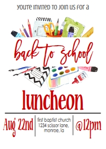 School Back to School Luncheon: School Back to School Luncheon Invite