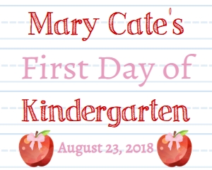 School First Day of Kindergarten Pink Blue Lines Girl: School First Day of Kindergarten Pink Blue Lines Girl