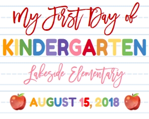 School First Day of Kindergarten Board 10x8: School First Day of Kindergarten Board 10x8