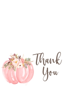 Baby Shower Floral Pink Pumpkin Thank You: Baby Shower Floral Pink Pumpkin