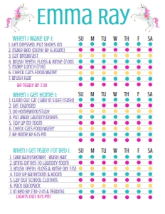 Chore Chart Unicorn 7 Day: Chore Chart Unicorn 7 Day