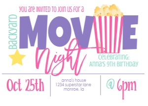 Birthday Movie Night Pink: Birthday Movie Night Pink