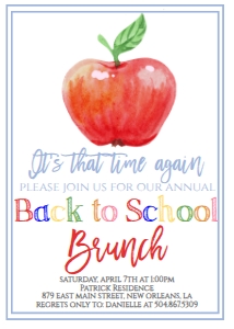 School Back to School Brunch Apple Invitation Multi: School Back to School Brunch Apple Invitation Multi