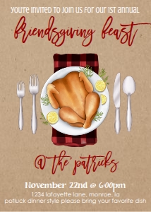 Friendsgiving Feast Potluck Dinner Kraft design preview