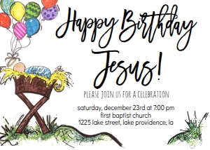 Christmas Happy Birthday Jesus Invitation: Christmas Happy Birthday Jesus Invitation