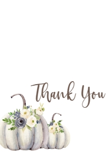 Blue Floral Pumpkin Thank You: BS Blue Floral White Pumpkin