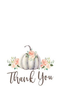 BS Peach Floral Pumpkin Thank you: BS Peach Floral White Pumpkin Kit