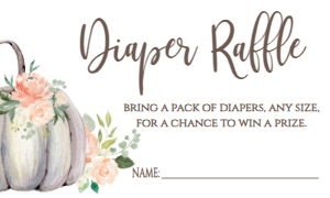BS Peach Floral Pumpkin Diaper Raffle: BS Peach Floral White Pumpkin Kit