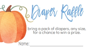 BS Blue Little Pumpkin Diaper Raffle: Baby Shower Blue Pumpkin Banner