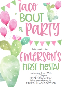 Birthday Cactus Fiesta Pink Taco Bout design preview