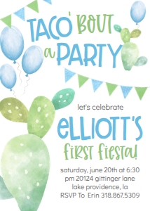 Birthday Fiesta Taco Bout Blue design preview