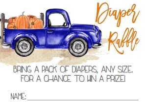 BS Blue Truck Pumpkin Diaper Raffle: BS Blue Truck Pumpkin