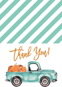 Thank You Pumpkin Truck Mint: Birthday Pumpkin Truck Mint
