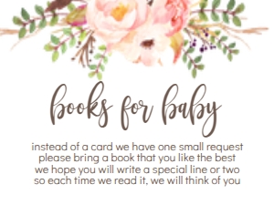 Baby Shower Floral Pink Pumpkin Book Card: Baby Shower Floral Pink Pumpkin