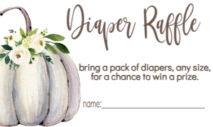 BS Greenery Floral Pumpkin Diaper Raffle: Baby Shower Greenery Floral Pumpkin