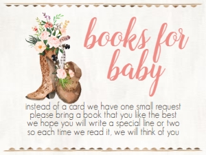 Baby Shower Pink Floral Adventure Boot Book Card NIS: Baby Shower Pink Floral Adventure Boot Invitation 505761531