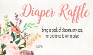 Baby Shower Pink Floral Adventure Boot Diaper Raffle: Baby Shower Pink Floral Adventure Boot Invitation 505761531