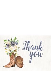 Thank You Blue Floral Adventure Boot Thank You: Baby Shower Blue Floral Adventure Boot Invitation 531086703