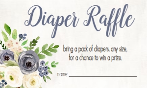 Baby Shower Blue Adventure Boot Diaper Raffle: Baby Shower Blue Floral Adventure Boot Invitation 531086703
