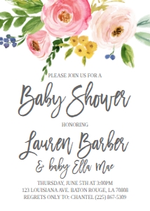 Baby Shower Pink Floral P1 Invite: Baby Shower Pink Floral P1 Invite 646256151