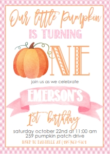 Birthday Pink Gingham Pumpkin One: Birthday Pink Gingham Pumpkin One
