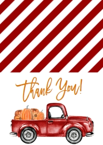 Red Pumpkin Truck Thank You: Birthday Red Truck Our Little Pumpkin