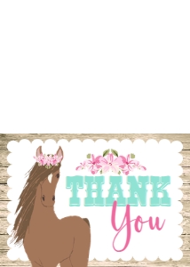 Thank You Horse Floral: Birthday Horse Rustic Floral