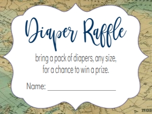 Baby Shower Gold Adventure Map Diaper Raffle: Baby Shower Gold Adventure Map Invitation 502680328