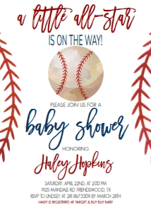 Baby Shower Baseball Invite All Star: Baby Shower Baseball Invite All Star