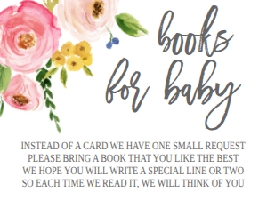 Baby Shower Pink Floral P1 Book Card: Baby Shower Sip and See Pink Floral