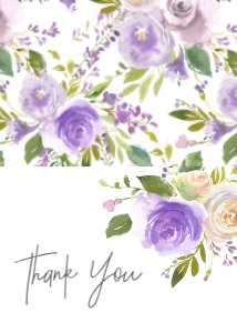 Thank You Header Purple Floral Thank You: Baby Shower Purple Floral Corner Invitation 646226501